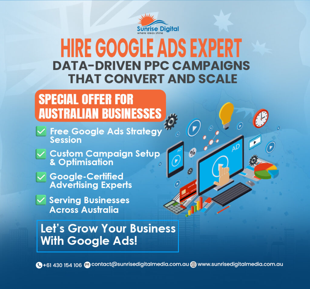 Hire a Google Ads expert in Australia to grow your business. Data-driven PPC campaigns that deliver leads, sales, and measurable ROI.